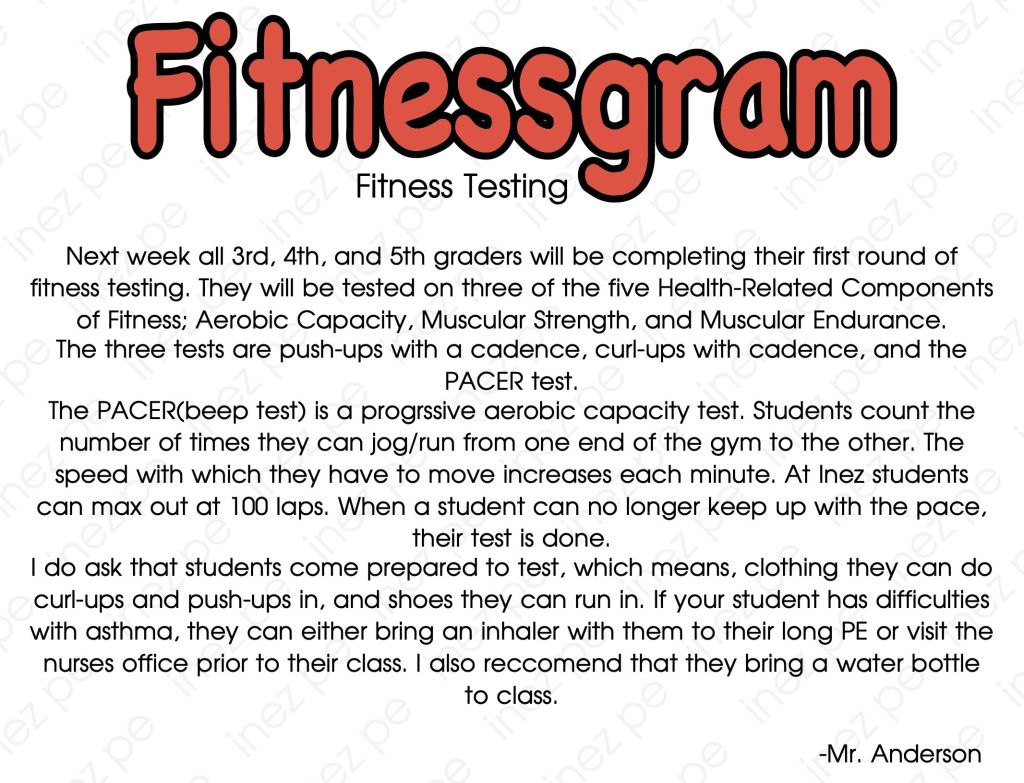 Fitnessgram Testing